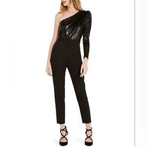 Michael Kors Sequined One Shoulder Jumpsuit - Size 10